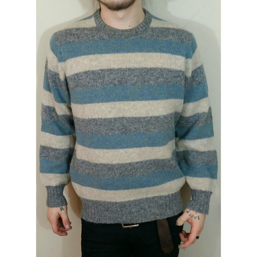 Vintage 50s 60s rockabilly striped wool sweater